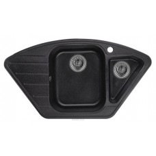 Мойка Weissgauff "Corner 890 Eco Granit", цвет: черный, 89,0 х 17,5 х 49,0 см